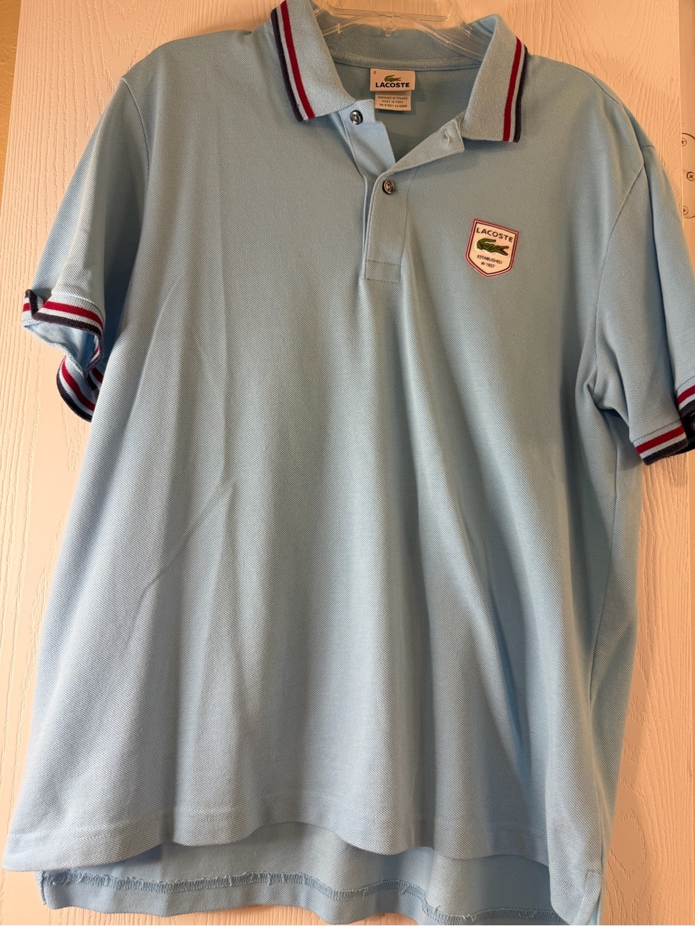Lacoste classic fit embroidered shield polo shirt size 6